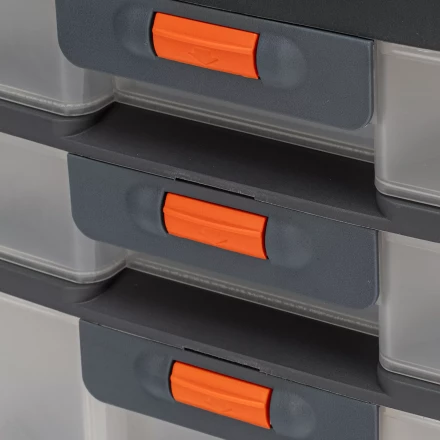Органайзер для хранения с выдвижными лотками Stels 310х150х260мм, 4 секции, пластик Россия 90728 купить в Нижневартовске