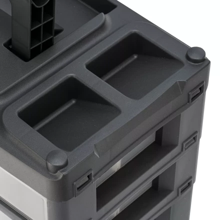 Органайзер для хранения с выдвижными лотками Stels 310х150х260мм, 4 секции, пластик Россия 90728 купить в Нижневартовске