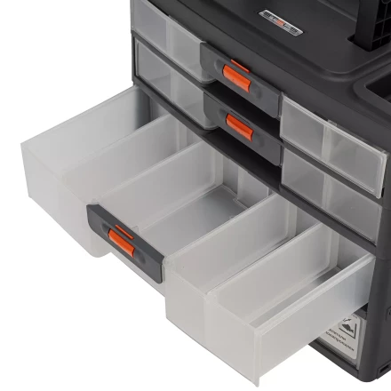 Органайзер для хранения с выдвижными лотками Stels 310х150х260мм, 4 секции, пластик Россия 90728 купить в Нижневартовске