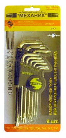 Набор шестигранников Torx 9 штук блистер Энкор 20876 купить в Нижневартовске