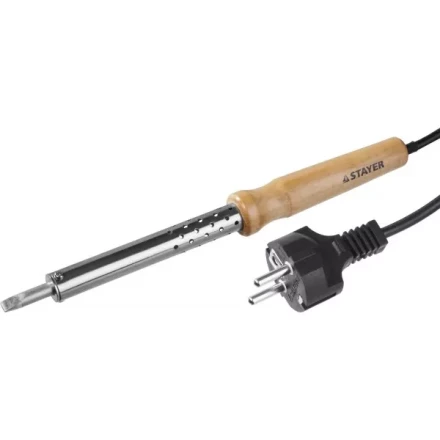 Паяльник с деревянной рукояткой и долговечным жалом, STAYER "MASTER" MAXTerm, 55310-100, 100 Вт, клин 55310-100 купить в Нижневартовске