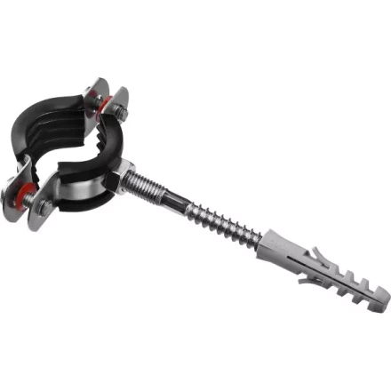 Хомут трубный с гайкой, оцинкованный, в комплекте с сантехнической шпилькой и дюбелем, 3/4", 1шт, ЗУБР Мастер 37866-25-29 37866-25-29 купить в Нижневартовске