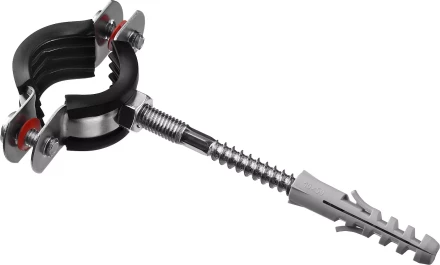 Хомут трубный с гайкой, оцинкованный, в комплекте с сантехнической шпилькой и дюбелем, 3/4", 1шт, ЗУБР Мастер 37866-25-29 37866-25-29 купить в Нижневартовске