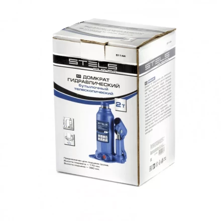 Домкрат гидравлический бутылочный телескопический 2 т подъем 170-380 мм Stels 51144 купить в Нижневартовске