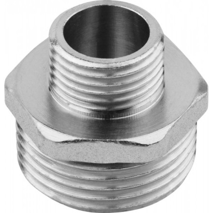 Бочонок ЗУБР &quot;ЭКСПЕРТ&quot; переходной, никелированная латунь, 1/2&quot;-1&quot; 51241-1/2-1 купить в Нижневартовске