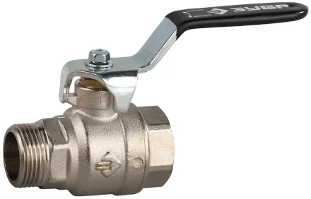Кран шаровой ЗУБР полнопроходной &quot;мама-папа&quot;, ручка, хромиров латунь, 3/4&quot; 4-51321-C-3/4 купить в Нижневартовске