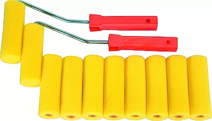 Набор мини-валиков "ПОРОЛОН" 100 мм D - 35 мм D ручки - 6 мм 10 шт. + 2 бюгеля  SPARTA 802835 купить в Нижневартовске