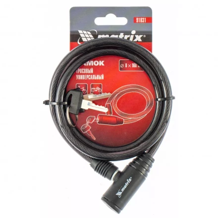 Замок тросовый универсальный 8 х 960 мм Matrix 91831 купить в Нижневартовске
