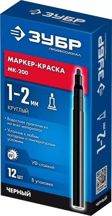 ЗУБР МК-200 черный, 1 мм маркер-краска (06326-2) купить в Нижневартовске