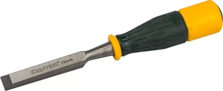 Стамеска KRAFTOOL "EXPERT" упрочненное полотно, ударочпрочная двухкомп ручка, стальной затыльник для ударных работ,16мм 1815-16_z01 купить в Нижневартовске