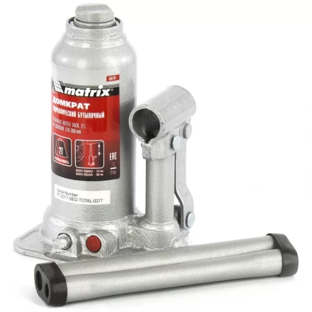 Домкрат гидравлический бутылочный телескопический 2 т подъем 170-380 мм MATRIX 50741 купить в Нижневартовске