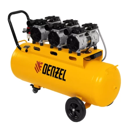 Компрессор безмасляный, малошумный DLS 1800/100,1800 Вт, 3x600, 100 л, 345 л/мин// Denzel 58028 купить в Нижневартовске