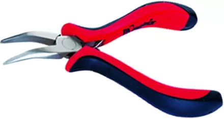 Длинногубцы Mini 130 мм никелированные изогнутые авторазжим двухкомпонентные рукоятки MATRIX 17812 купить в Нижневартовске