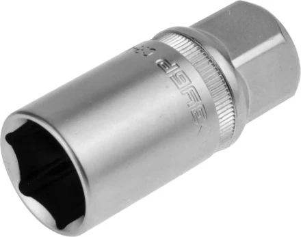 Торцовая головка ЗУБР "МАСТЕР" свечная с резиновой вставкой (1/2"), Cr-V, FLANK, хроматированное покрытие, 21мм 27728-21 купить в Нижневартовске