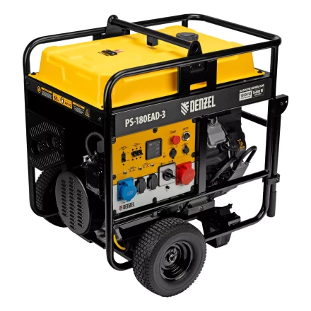 Генератор бензиновый Denzel PS-180EAD-3, 18 кВт,230/400 В, 65л, разъём ATS,перекл.режима,эл.старт купить в Нижневартовске