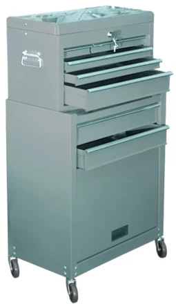 Шкаф для инструмента 2-секционный 600х260х340 мм 616х330х658 мм на колесах 14 ящиков  MATRIX 906605 купить в Нижневартовске