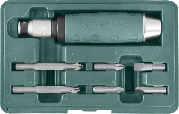 Ударная отвертка с битами SL8 SL10мм  PH2 PH3  36мм  PH2 PH3   80мм 7 предметов AG010055A Jonnesway 48649 купить в Нижневартовске