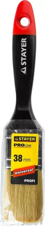 Кисть плоская STAYER "UNIVERSAL-PROFI", светлая натуральная щетина, деревянная ручка, 38мм 0104-038 купить в Нижневартовске