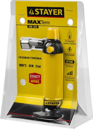 Газовая горелка STAYER &quot;MASTER&quot;, с пьезоподжигом, регулировка пламени, 1000С 55570 купить в Нижневартовске