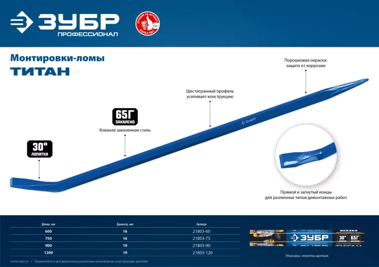 Ломы монтажные шестигранные серия ПРОФЕССИОНАЛ купить в Нижневартовске
