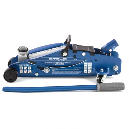 Домкрат гидравлический подкатной 2,5 т с фиксатором Safety Pin 140-385 мм Stels 51152 купить в Нижневартовске