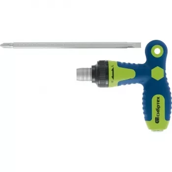 Отвертка реверсивная Т-образная комбинированная PH2/SL6, CrV Сибртех 13364 купить в Нижневартовске