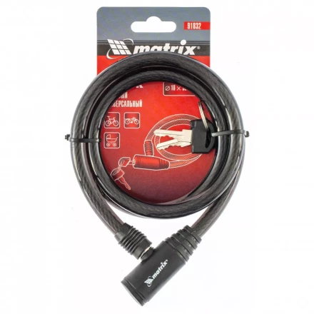 Замок тросовый универсальный 10 х 960 мм Matrix 91832 купить в Нижневартовске