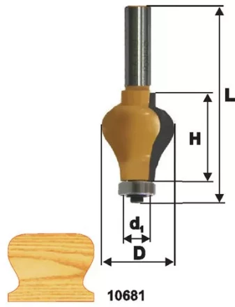 Фреза по дереву кромочная фигурная для перил 32х38 твердосплав ц/хв 12 ЭНКОР 10681 купить в Нижневартовске