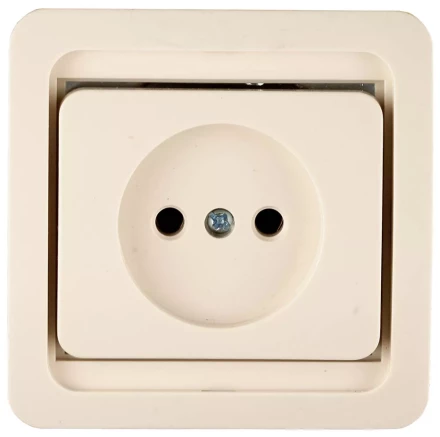 Розетка СВЕТОЗАР "ГАММА" одинарная, цвет бежевый, 16А/~250В SV-54100-B купить в Нижневартовске