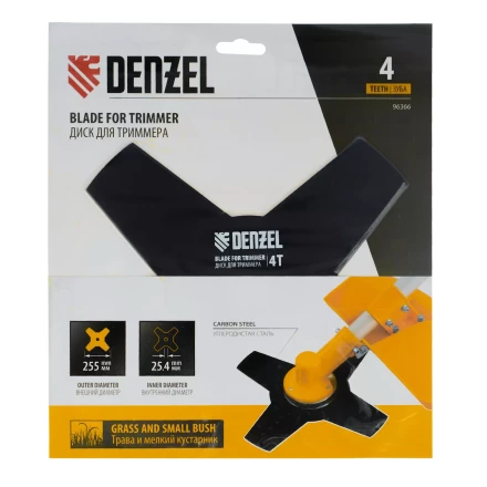 Диск для триммера , 255 х 25,4   4 лезвия Denzel 96366 купить в Нижневартовске