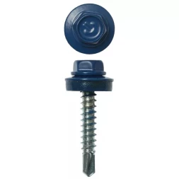 Саморезы ЗУБР "ПРОФЕССИОНАЛ" окраш., RAL 5005 синий насыщен., для крепл. кров. матер. к дерев. обреш., 4.8x29мм, 400шт 4-300315-48-029-5005