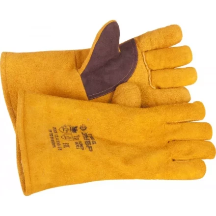 Термостойкие краги ЗУБР для сварки и тяжелых механических работ, утепленные, спилковые, 350мм 11335-XL купить в Нижневартовске