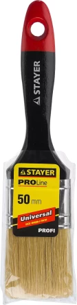 Кисть плоская STAYER "UNIVERSAL-PROFI", светлая натуральная щетина, деревянная ручка, 50мм 0104-050 купить в Нижневартовске