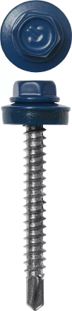 Саморезы ЗУБР окраш., RAL 5005 синий насыщен., для крепл. кров. матер. к дерев. обреш., 4.8x60мм, 200шт 4-300315-48-060-5005 купить в Нижневартовске