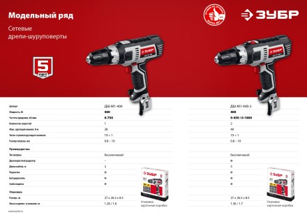 Дрель-шуруповерт сетевая ДШ-М1-400 серия МАСТЕР купить в Нижневартовске