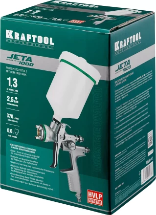 Краскопульт пневматический KRAFTOOL "PRO" Jeta 1000, HVLP, c верхним бачком, 1,3мм 06559-1.3 купить в Нижневартовске