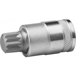 Торцовая бита-головка KRAFTOOL "INDUSTRIE QUALITAT", материал S2, SPLINE, сатинированная, 1/2", M16 27911-16_z01