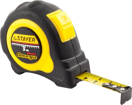 Рулетка STAYER &quot;MASTER&quot; &quot;OMEGA&quot; автостоп, обрезиненный корпус, 3мх16мм 3402-3_z01 купить в Нижневартовске