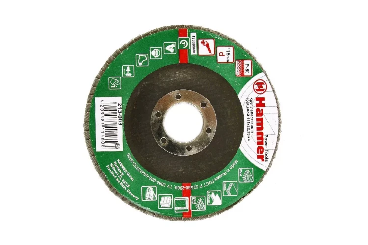 Круг Лепестковый Торцевой (КЛТ) HAMMER КЛТ 1 Ф115х22 Р80 213-003 купить в Нижневартовске