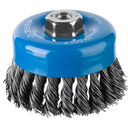 ЗУБР "ПРОФЕССИОНАЛ". Щетка чашечная для УШМ, плетеные пучки стальной проволоки 0,8мм, 100ммхМ14 35277-100_z02 купить в Нижневартовске