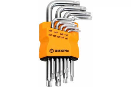 Набор ключей имбусовых Вихрь Torx , 9 шт, T10-T50 73/6/5/12 купить в Нижневартовске