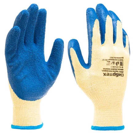 Перчатки трикотажные, полиэфирные, латексное рельефное покрытие, размер 8// Сибртех 677515 купить в Нижневартовске