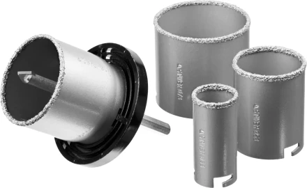 Набор STAYER "PROFESSIONAL": Коронки с основанием и центровочным сверлом, d=33, 53, 67, 73мм, 6предм 33345-H6 купить в Нижневартовске