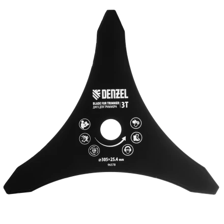 Диск для триммера , 305 х 25,4   3 лезвия, Denzel 96378 купить в Нижневартовске