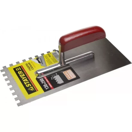 Гладилка STAYER "MASTER" стальная с деревянной ручкой, зубчатая, 8х8мм 0801-08 купить в Нижневартовске