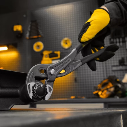 Клещи переставные Denzel 17907, кнопочный механизм, обливные рукоятки, 300 мм купить в Нижневартовске