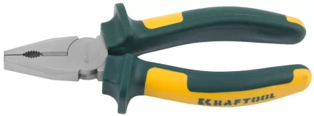 Плоскогубцы KRAFTOOL"KRAFT-MAX"комб,Cr-Mo,маслобензост двухкомп рукоятки,шарнирное соединение с повыш износост,160мм 22011-1-16 купить в Нижневартовске
