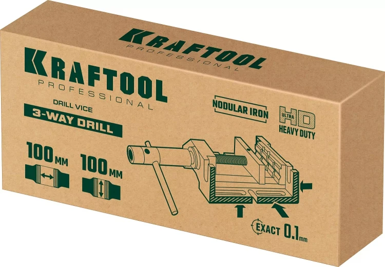 Тиски KRAFTOOL станочные трехсторонние 32716-100 купить в Нижневартовске