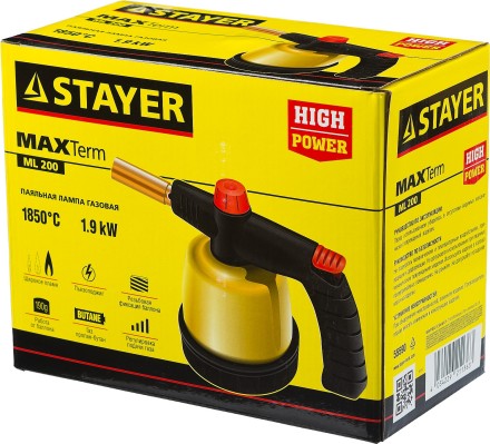 Паяльная лампа газовая STAYER &quot;MASTER&quot;, на баллон, с пьезоподжигом, регулировка пламени, 1850С 55590 купить в Нижневартовске