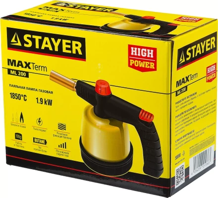 Паяльная лампа газовая STAYER "MASTER", на баллон, с пьезоподжигом, регулировка пламени, 1850С 55590 купить в Нижневартовске